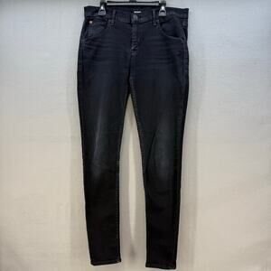 Hudson Jeans Women's 29 (8) Black Lydia Midrise Skinny Pocket Flaps Preppy